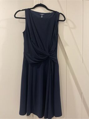 Chaps Stunning Royal Blue Sleeveless Front Twist  Dress.